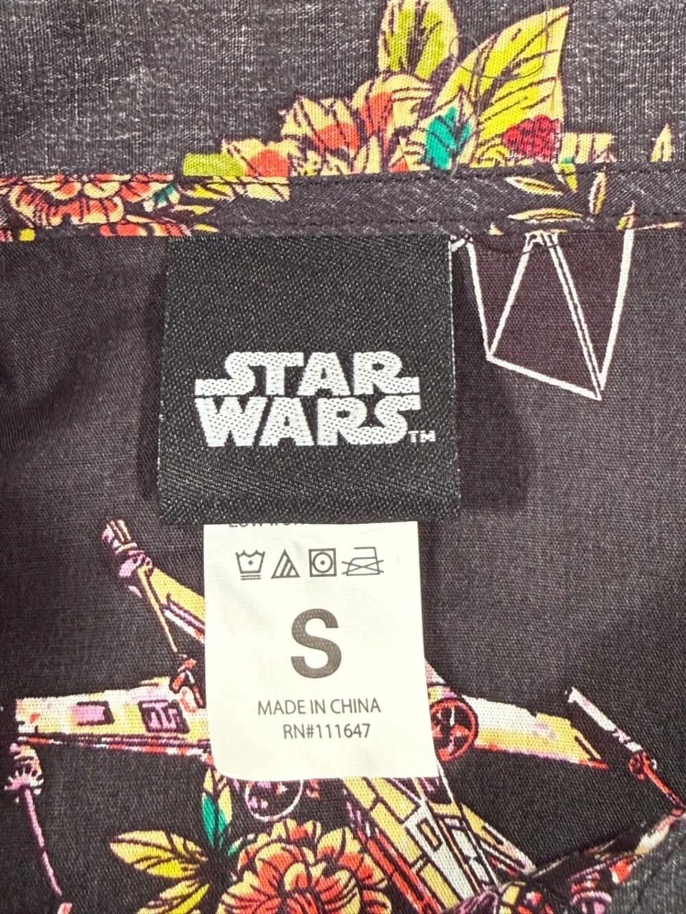 Star Wars Floral Stormtrooper X-Wing TIE Fighter Tropical Hawaiian Shirt Size S - Picture 4 of 14